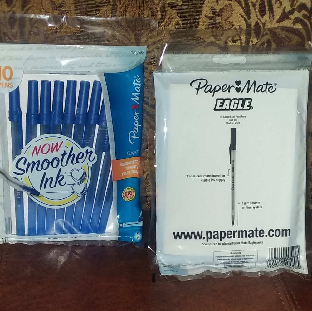 Ball Point Pen♡♡PaperMate Eagle 10 Blue Smoother Ink Per Pack